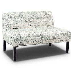 Living Room Wooden Leg Armless Loveseat Sofa