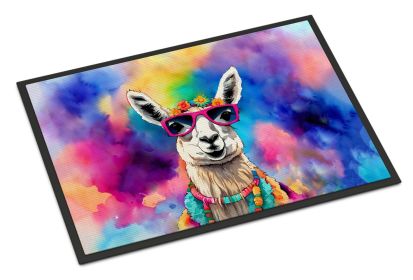 NEW Hippie Animal Llama Doormat Front Door Mat Indoor Outdoor Rugs for Entryway, Non Slip Washable Low Pile, 18H X 27W