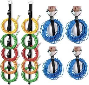 6PCS Extension Cord Organizers and Storage Garage Extension Cord Holder with 5 Slots Organizer Black Cord Organizer Straps for Vertical Space Cab